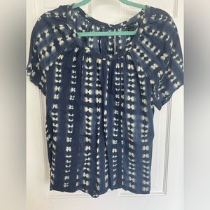 J.Crew Blue Batik Blouse